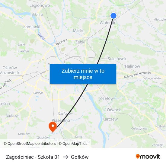 Zagościniec-Szkoła to Gołków map