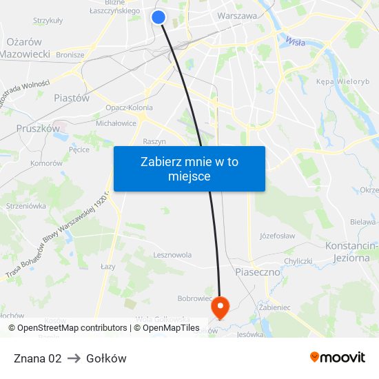 Znana to Gołków map