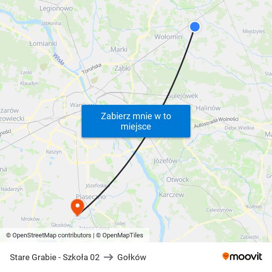 Stare Grabie-Szkoła to Gołków map