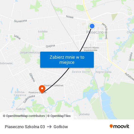 Piaseczno Szkolna 03 to Gołków map