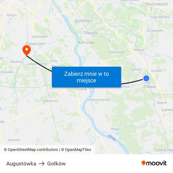 Augustówka to Gołków map