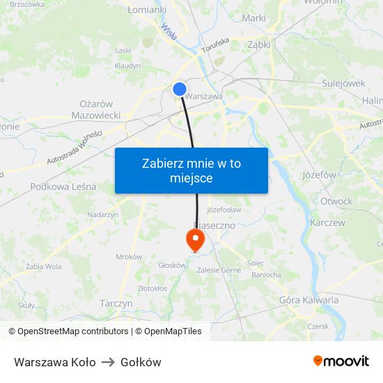 Warszawa Koło to Gołków map