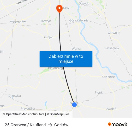 25 Czerwca / Kaufland to Gołków map