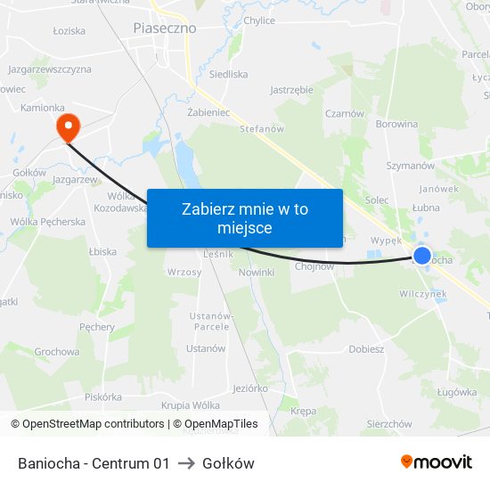 Baniocha - Centrum 01 to Gołków map