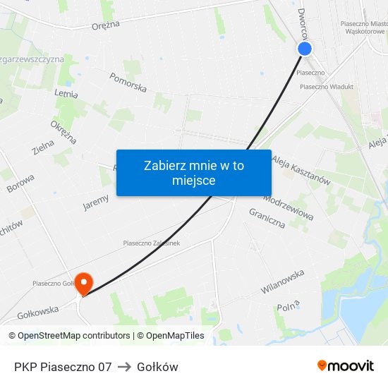 PKP Piaseczno 07 to Gołków map