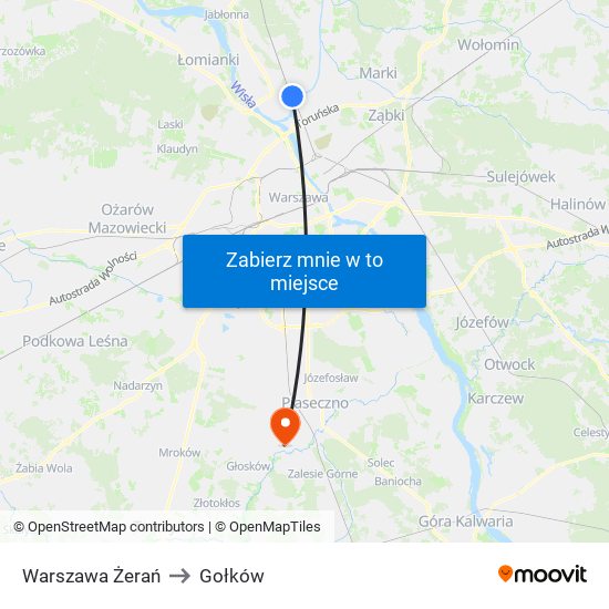 Warszawa Żerań to Gołków map