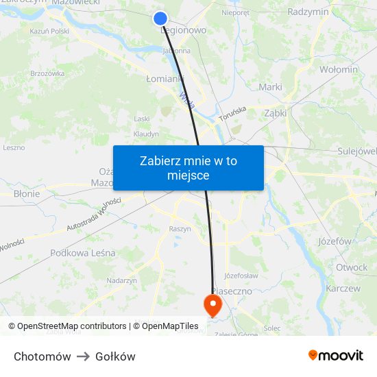 Chotomów to Gołków map