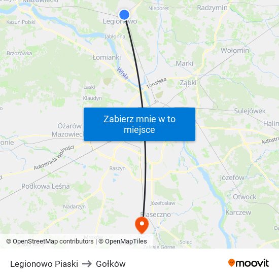 Legionowo Piaski to Gołków map