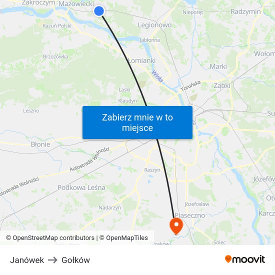 Janówek to Gołków map