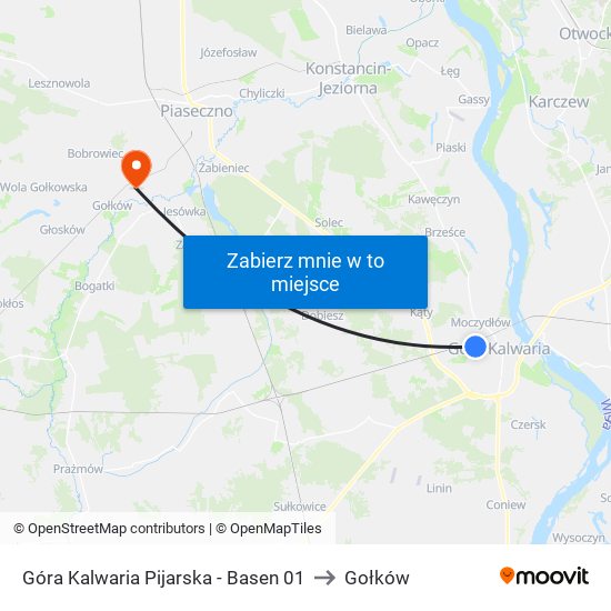 Góra Kalwaria Pijarska - Basen 01 to Gołków map