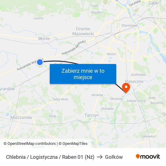 Chlebnia / Logistyczna / Raben (Nż) to Gołków map