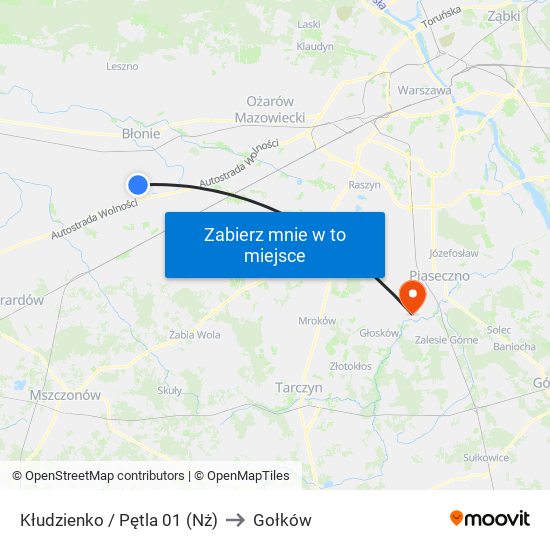 Kłudzienko / Pętla 01 (Nż) to Gołków map