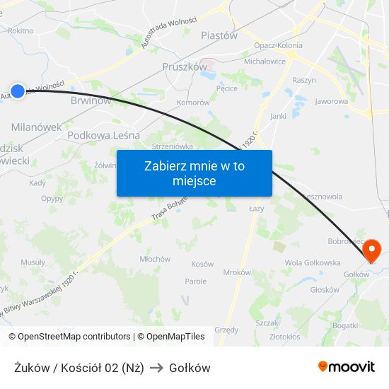 Żuków / Kościół 02 (Nż) to Gołków map