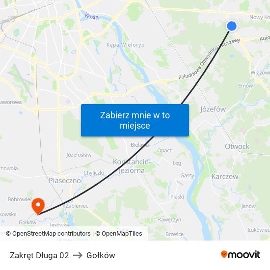 Zakręt Długa 02 to Gołków map