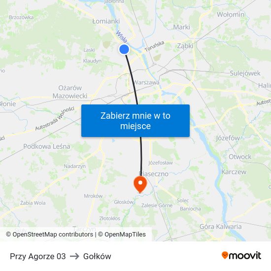 Przy Agorze to Gołków map