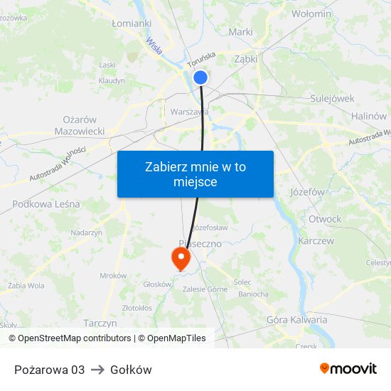 Pożarowa 03 to Gołków map