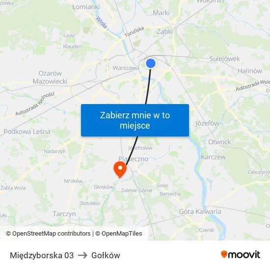 Międzyborska 03 to Gołków map