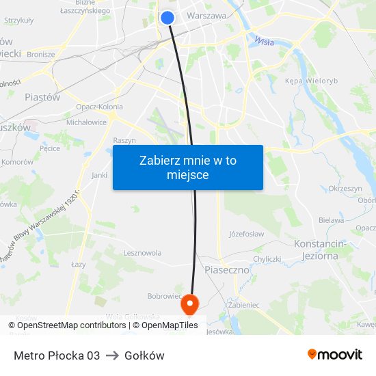 Metro Płocka 03 to Gołków map