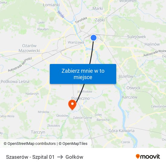 Szaserów - Szpital 01 to Gołków map