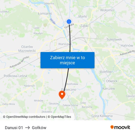 Danusi 01 to Gołków map