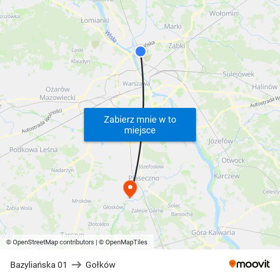 Bazyliańska 01 to Gołków map