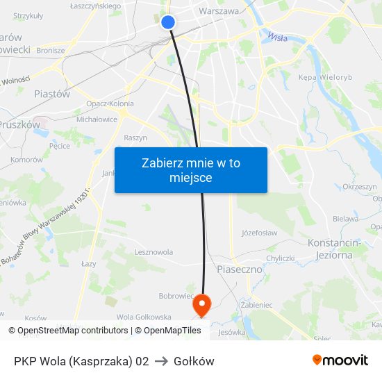 PKP Wola (Kasprzaka) 02 to Gołków map