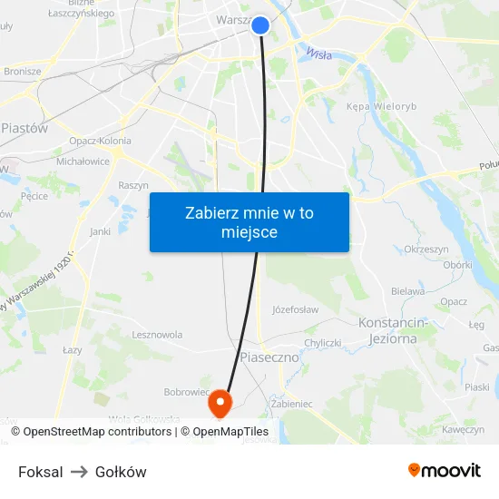 Foksal to Gołków map