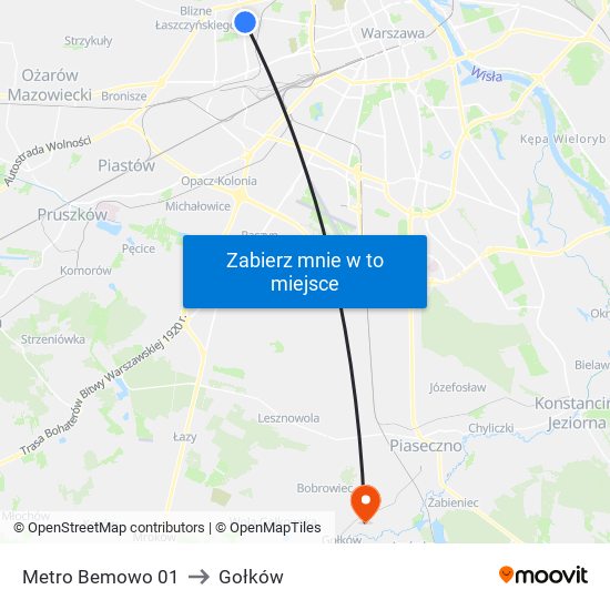 Metro Bemowo 01 to Gołków map