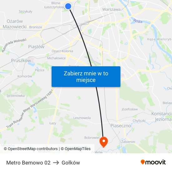 Metro Bemowo 02 to Gołków map