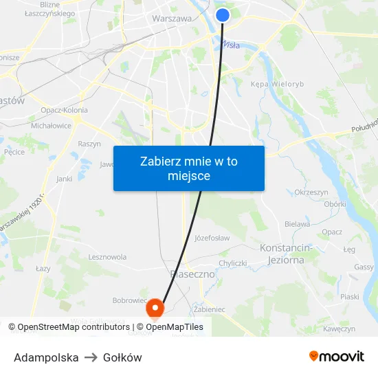 Adampolska to Gołków map