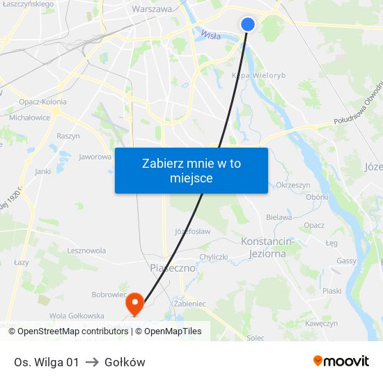 Os. Wilga 01 to Gołków map