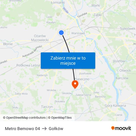 Metro Bemowo 04 to Gołków map