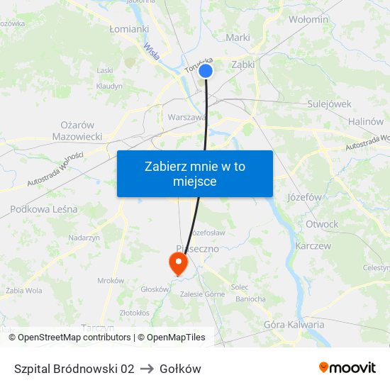 Szpital Bródnowski 02 to Gołków map