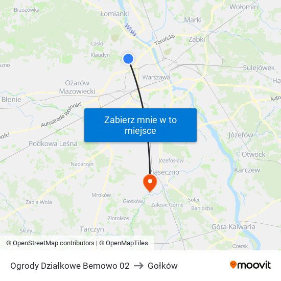 Ogrody Działkowe Bemowo 02 to Gołków map