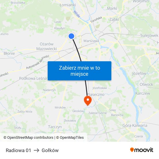 Radiowa 01 to Gołków map