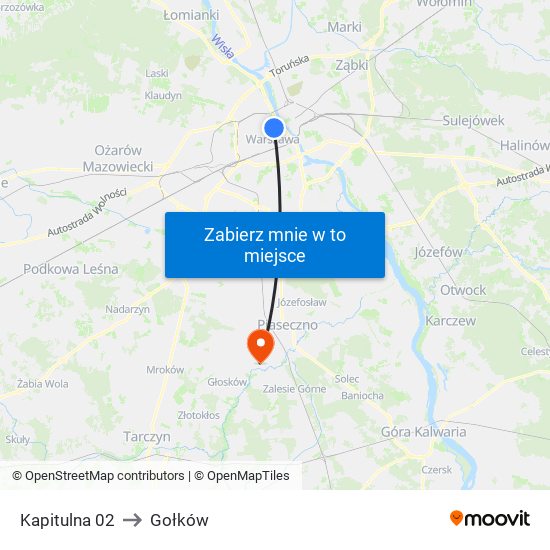 Kapitulna to Gołków map