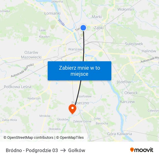 Bródno - Podgrodzie 03 to Gołków map