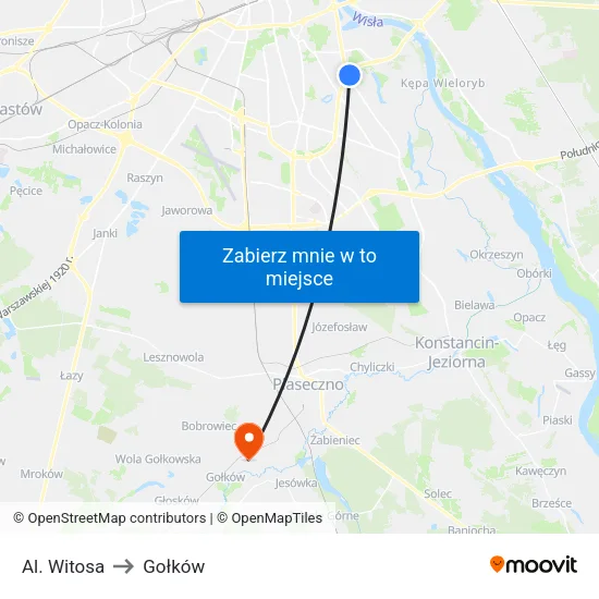 Al. Witosa to Gołków map