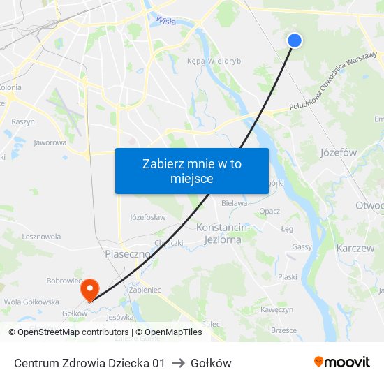 Centrum Zdrowia Dziecka 01 to Gołków map