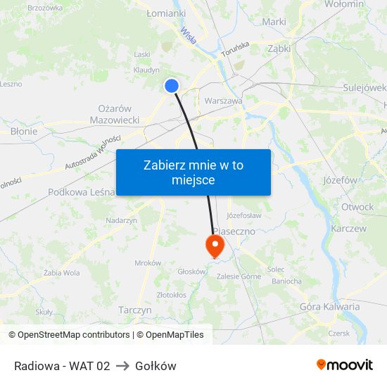 Radiowa - WAT 02 to Gołków map