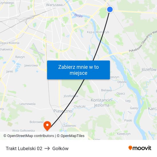 Trakt Lubelski 02 to Gołków map