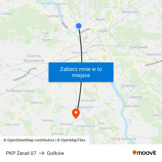 PKP Żerań to Gołków map