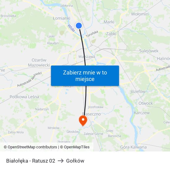 Białołęka - Ratusz 02 to Gołków map