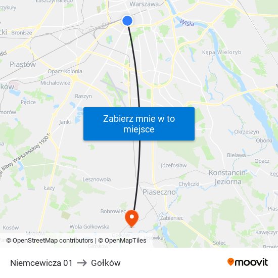 Niemcewicza 01 to Gołków map