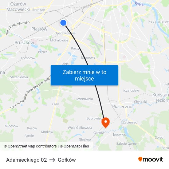 Adamieckiego 02 to Gołków map