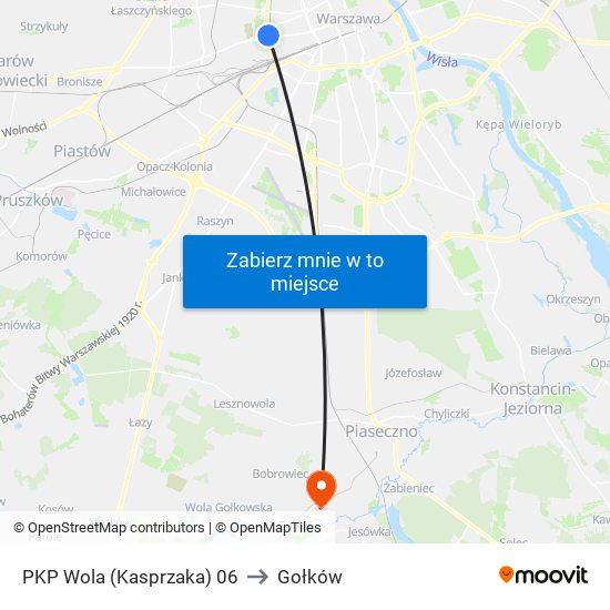 PKP Wola (Kasprzaka) 06 to Gołków map