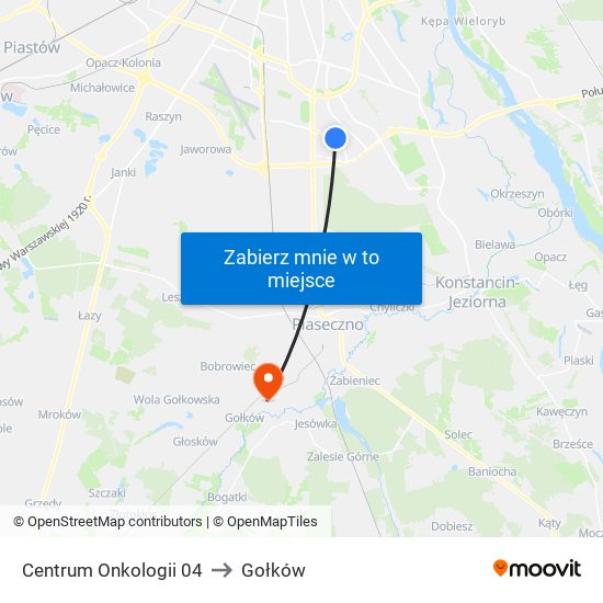 Centrum Onkologii 04 to Gołków map