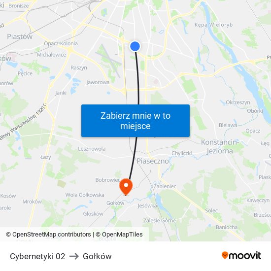 Cybernetyki 02 to Gołków map