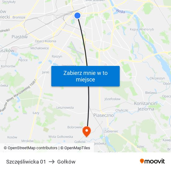 Szczęśliwicka 01 to Gołków map