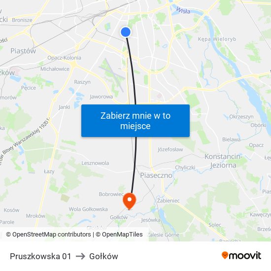 Pruszkowska 01 to Gołków map